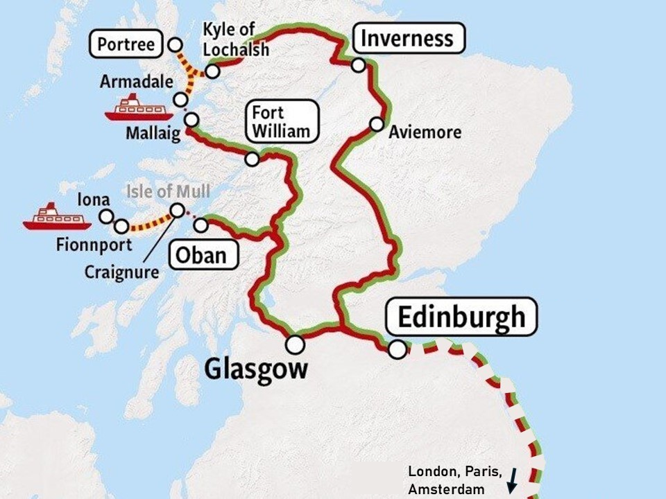 Rail Tour Scotland - Map