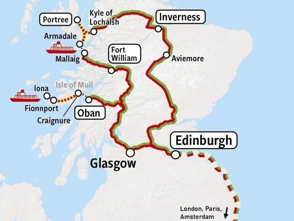 Rail Tour Scotland - Map
