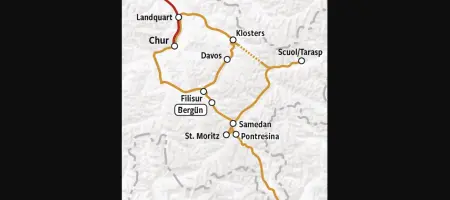 Graubunden en Bernina Express | Treinrondreis Zwitserland kaart