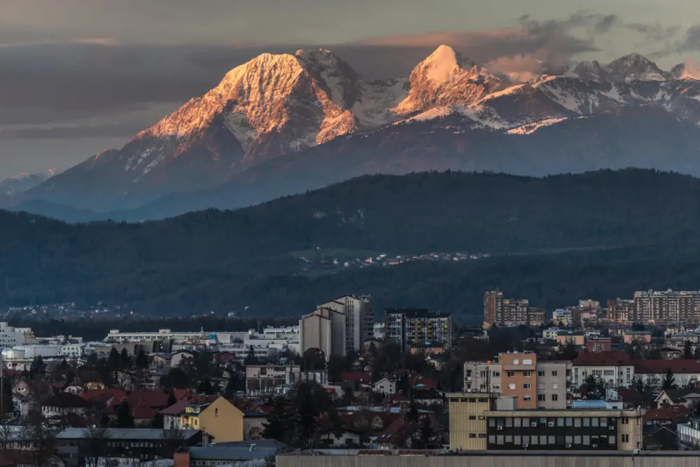 Ljubljana uitzicht bergen