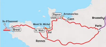 Normandy & Brittany - Rail Map