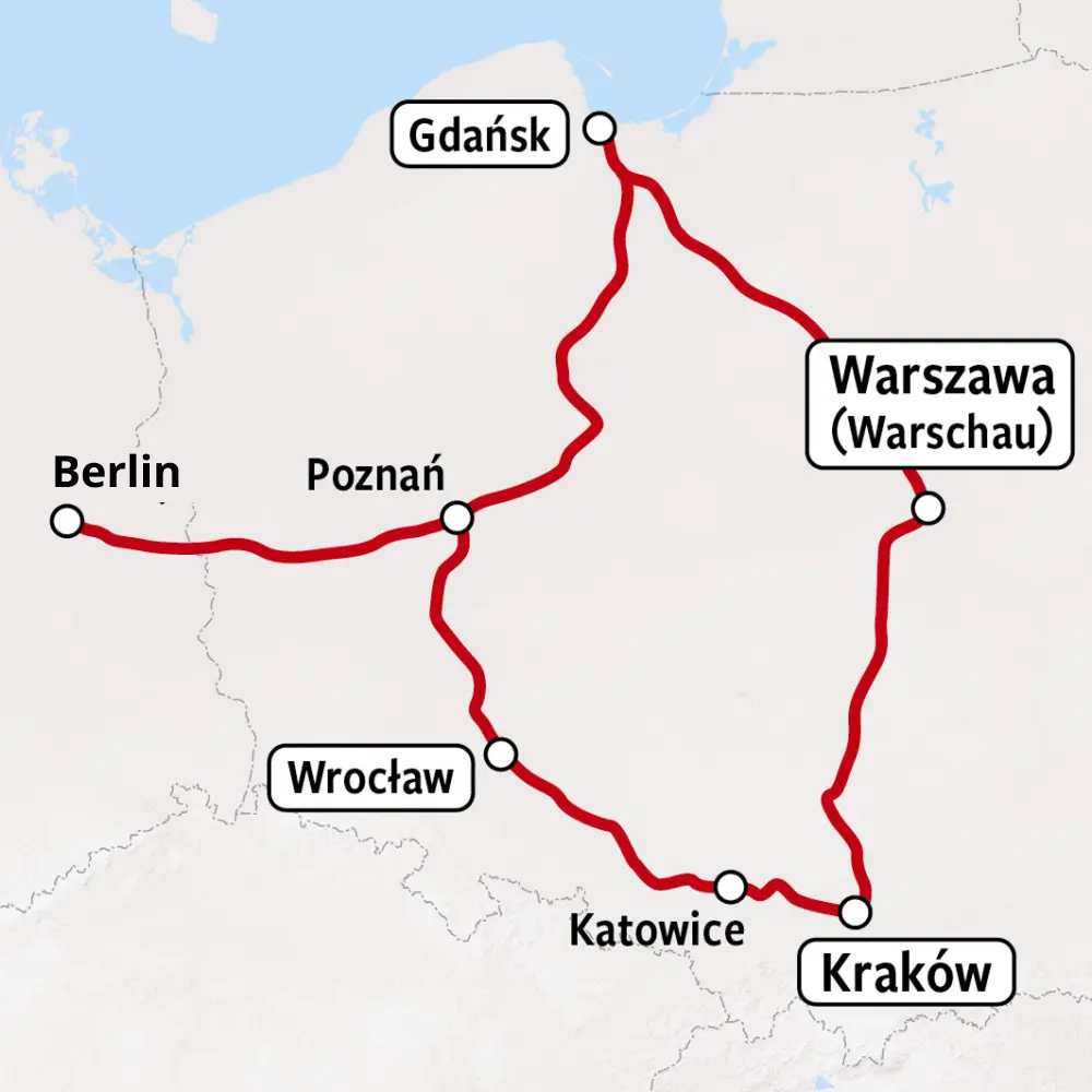 Bahnrundreise Polen 