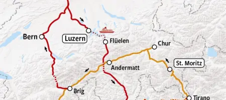 Rail Adventure Switzerland - Rail Map EN