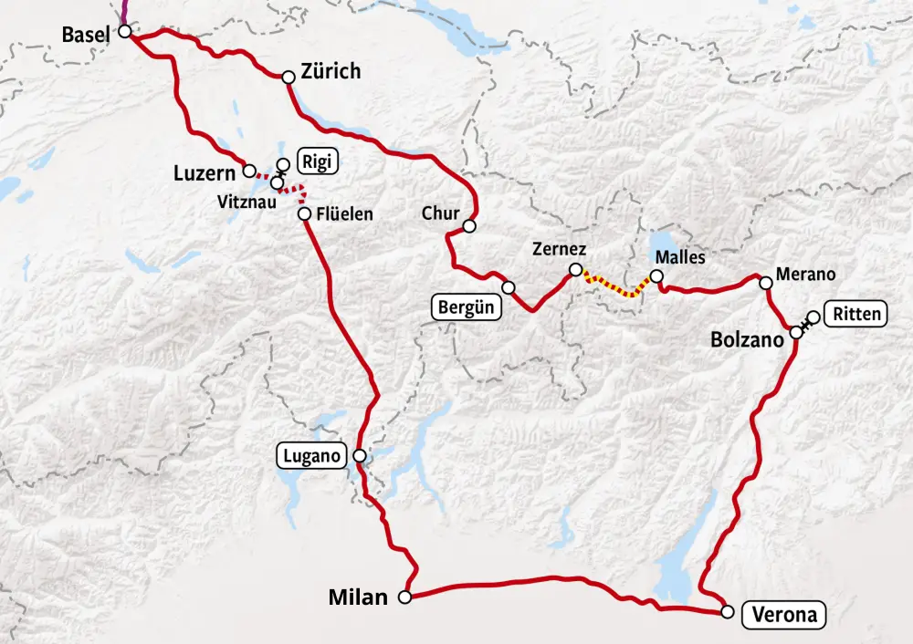 Dolce Vita and Romanticism - Rail Map