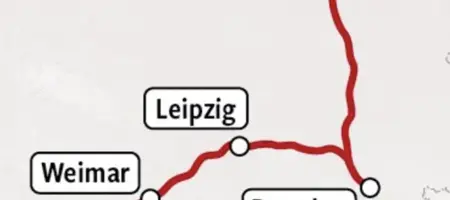 Weimar/Leipzig/Dresden - Map Rail Tour
