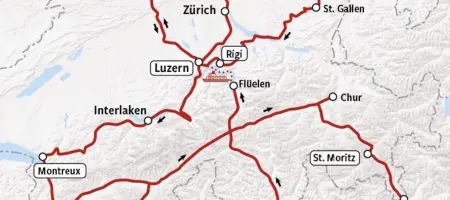Grand Train Tour Switzerland - Rail Map