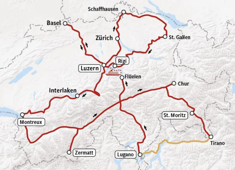 Grand Train Tour Switzerland - Rail Map