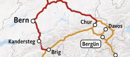Graubunden and Glacier Express - Map