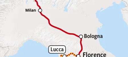 Tuscany and Umbria - Rail Map