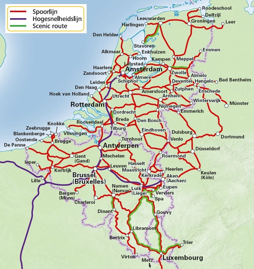 Rail Map Benelux 