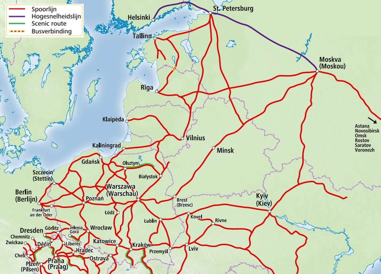 Rail Map Eastern Europe And Russia 